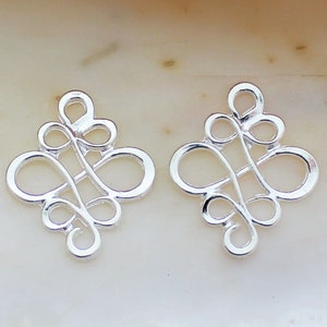 15/30/60 PCS Bright Silver Infinity Celtic Knot Connector Charms - 28x18mm Lead Free