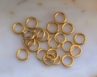200/400 Pcs Bright Gold 6mm Extra Strong Jump Rings - 18 Gauge Lead Free