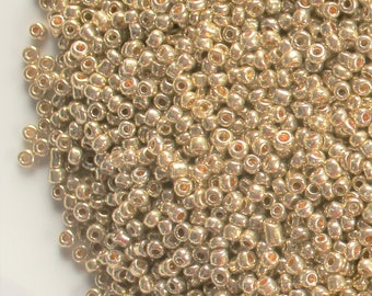 28 grams (1 ounce ) Electroplated Metallic Gold Seed Beads- 2x2mm Over 2000 beads per ounce