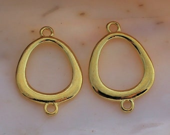 12/24/48 PCS Bright Gold Oval Drop Connector Links - 26x18mm Lead and Cadmium Free