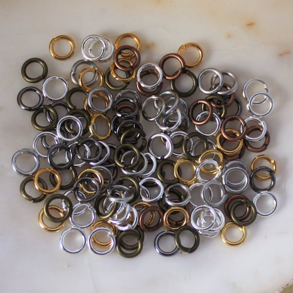 300/600 Pcs Mixed Metal Tone 4mm Extra Strong Jump Rings - 21 Gauge Lead Free