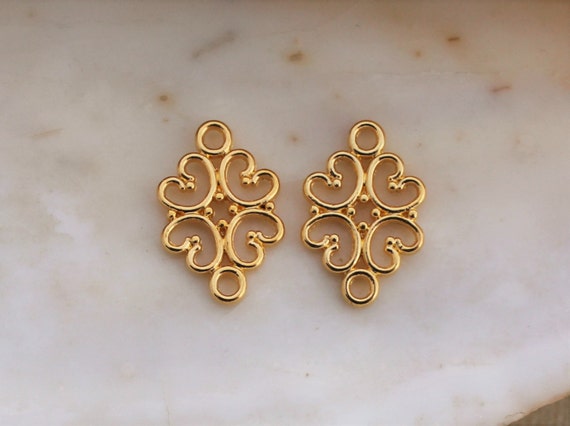 20/50 PCS Bright Gold Filigree Clover Connector Charms | Etsy