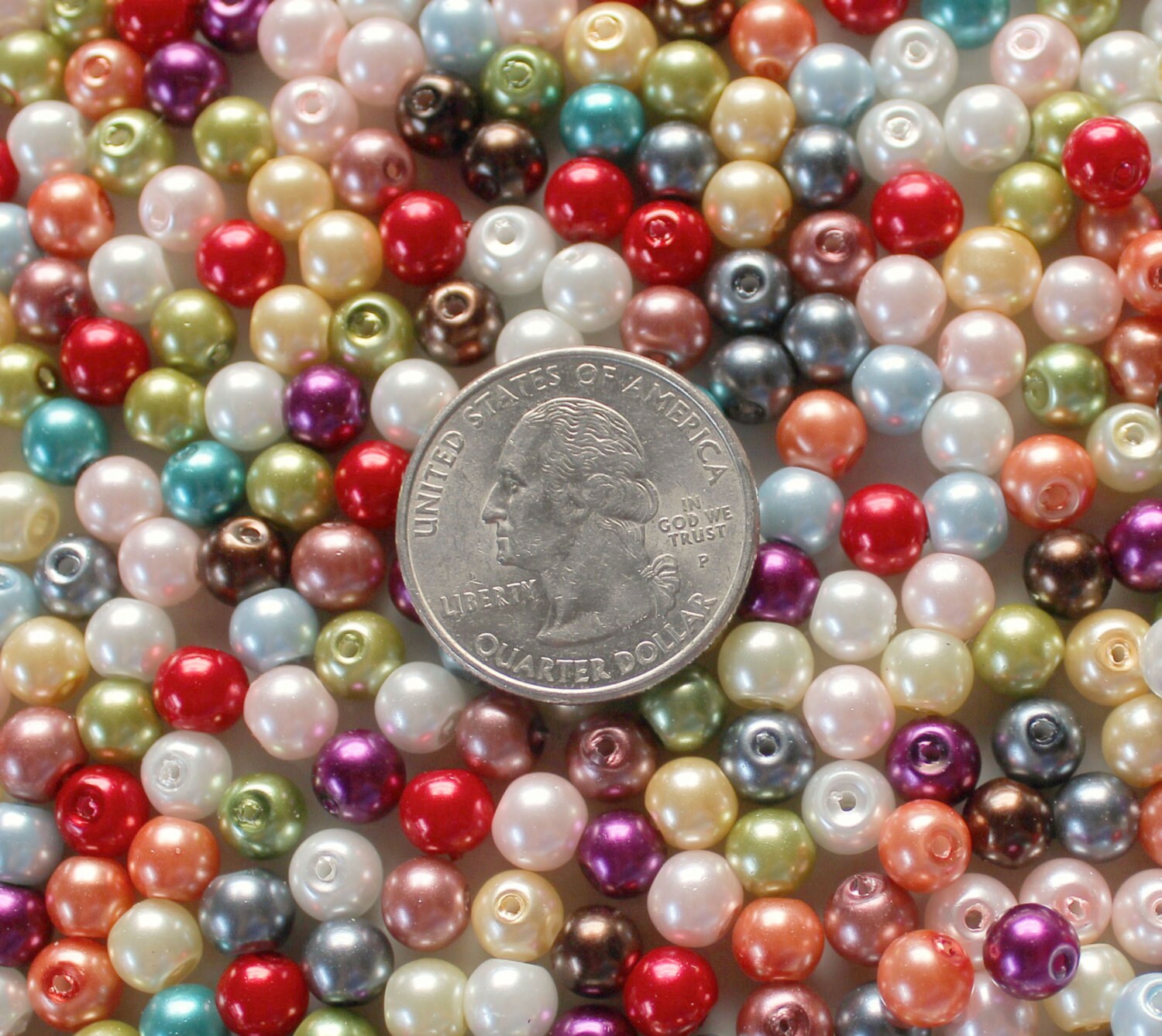 200pcs 6mm Mixed Glass Pearl Spacer Beads – 25 Assorted Colors For Jewelry Making