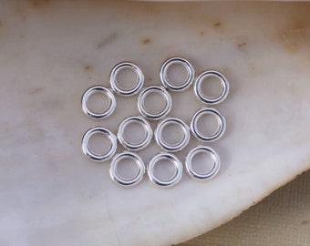 50/100 PCS Antique Silver Thick Donut Soldered Closed Linking Jump Rings - 8mm Lead Free