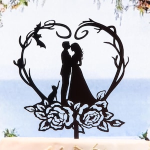 Halloween Wedding Cake Topper, Wedding Cake Topper, Personalized Cake Topper, Funny Cake Topper, Mr And Mrs, Halloween cake topper 028