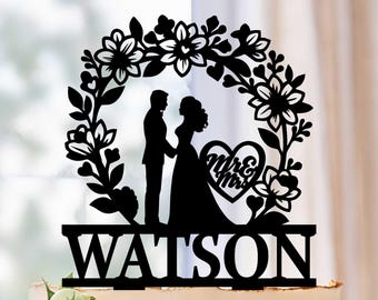 Floral Wedding Cake Topper, Wildflower wedding cake topper, Flower arch Wedding cake topper Decor