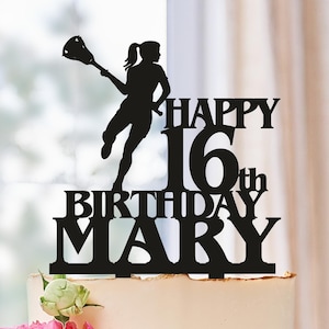 Lacrosse Birthday Cake Topper, Customized Birthday Theme Party, Lacrosse Player Cake Topper, Football Topper, Lacrosse cake decoration