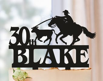 Cowboy birthday Cake Topper, Rodeo birthday Cake topper with horse, cowboy cowboy party, western cake topper