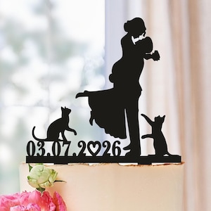 Cake Topper Cat, Cat Cake Toppers, Cake Topper Wedding Cat, Wedding Cake Topper, Two cats Cake Toppers, Cake topper with cats, Dog and Cat