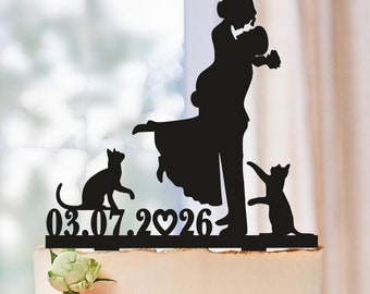 Cake Topper Cat, Cat Cake Toppers, Cake Topper Wedding Cat, Wedding Cake Topper, Two cats Cake Toppers, Cake topper with cats, Dog and Cat