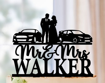 Car Wedding Cake Topper, Drivers Wedding Couple Topper, Wedding Cake Topper With Cars, Custom Car Cake Topper, Racing cars  topper 0653