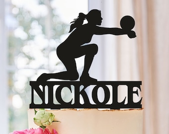 Volleyball Cake Topper,Birthday Cake Topper,Volleyball party,Volleyball decor,Custom Volleyball Girls Silhouette,volleyball player