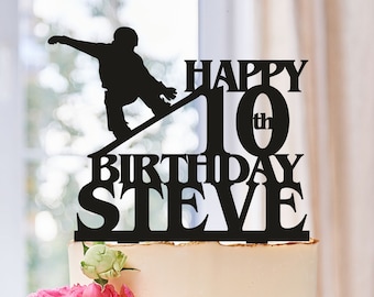 Snowboard Cake Topper, Birthday Cake Topper, Personalized Topper, Winter Sports, Birthday Party, Theme Party Decor,any age Cake Topper 0431