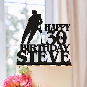 Custom Hockey Happy Birthday Cake Topper,Hockey Cake Topper,Hockey Party,Ice Hockey,Custom birthday cake topper,hockey player Cake Topper424