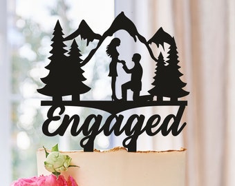 Engaged Cake Topper,Engagement Cake Topper,Silhouette Engagement Cake Topper,Proposal Cake Topper,Cake Topper for Engaged,We're Engaged 0510