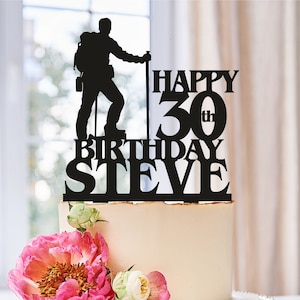 Climber Cake Topper, Birthday Cake Topper, Mens Cake Topper, Personalized Cake Topper,Birthday Topper,Birthday Party,Sports Cake Topper