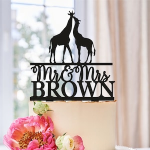 Couple Giraffes Cake Topper,Giraffe Cake Topper,Giraffe Wedding Cake Topper,Animal Cake Topper,Animal Lover Cake Topper,Romantic Topper 0526