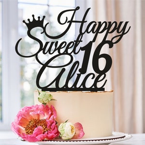 Sweet 16 cake topper,Happy Birthday 16 Cake Topper,Happy Sweet 16 cake topper,Happy Birthday Cake Topper,16 cake topper,Cake Topper (0057)