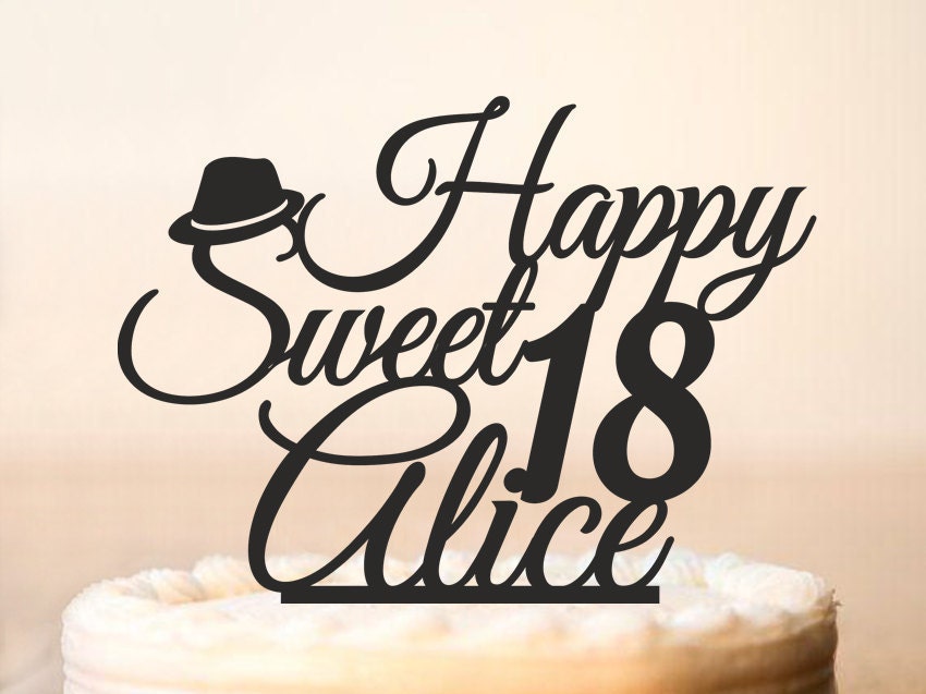 Happy 18th Birthday Cake Topper Personalized With Name And Etsy Happy 18th Birthday Cake Topper Personalized With Name And Etsy