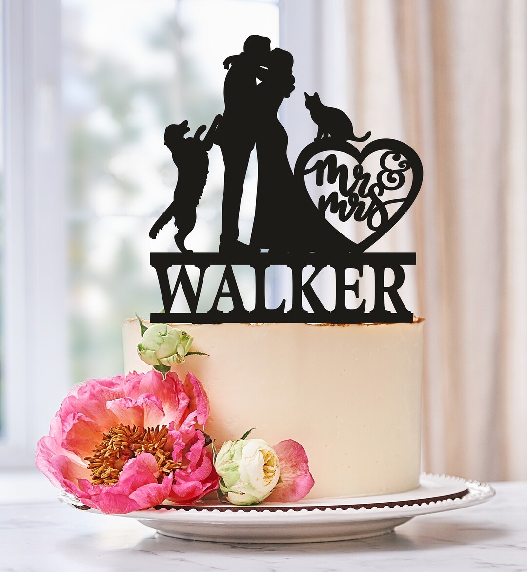 Wedding Cake Topper With Dog and Cat Dog and Cat Cake Topper - Etsy
