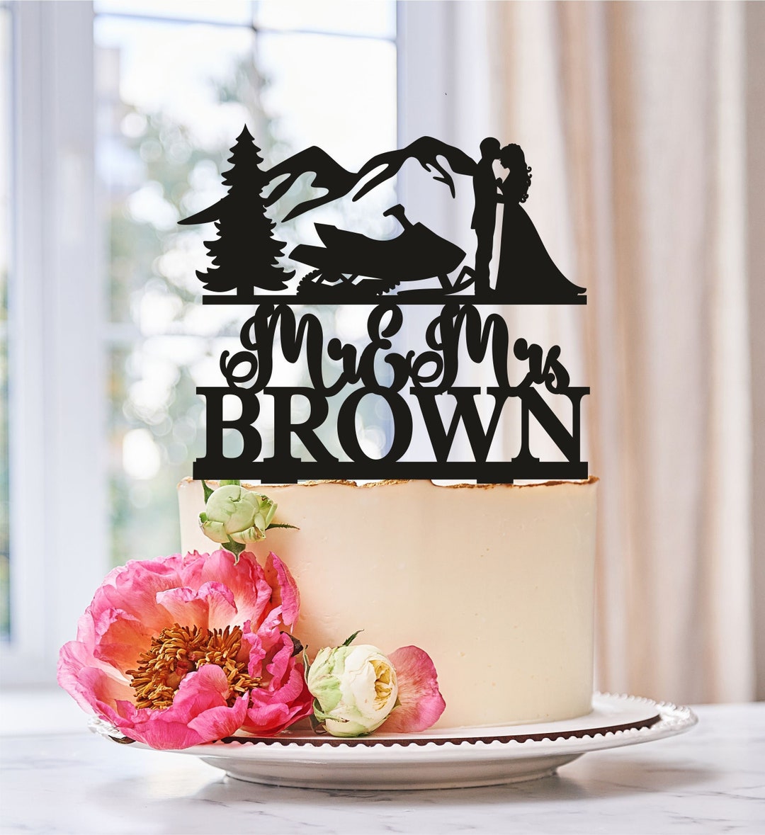 Snowmobile Wedding Cake Topper,snow Mobile Cake Topper,snowmobiles