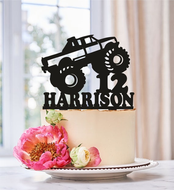 Monster Truck Cake Topper,Truck Cake Topper,Truck Party Decorations,Truck Party Decor,Truck Party Centerpiece,Truck Birthday Party (0271)