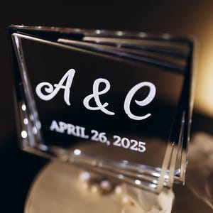Custom LED Cake Topper, Wedding Lights Cake Topper Decor, Birthday Cake Topper,Personalized Engraved Cake Topper,Couples Wedding topper Gift
