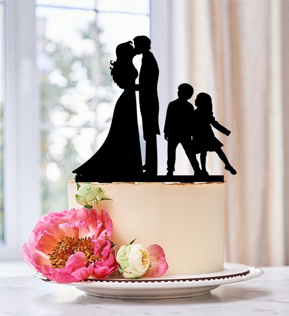 Family Wedding Cake Topper Bride And Groom Two Little Etsy
