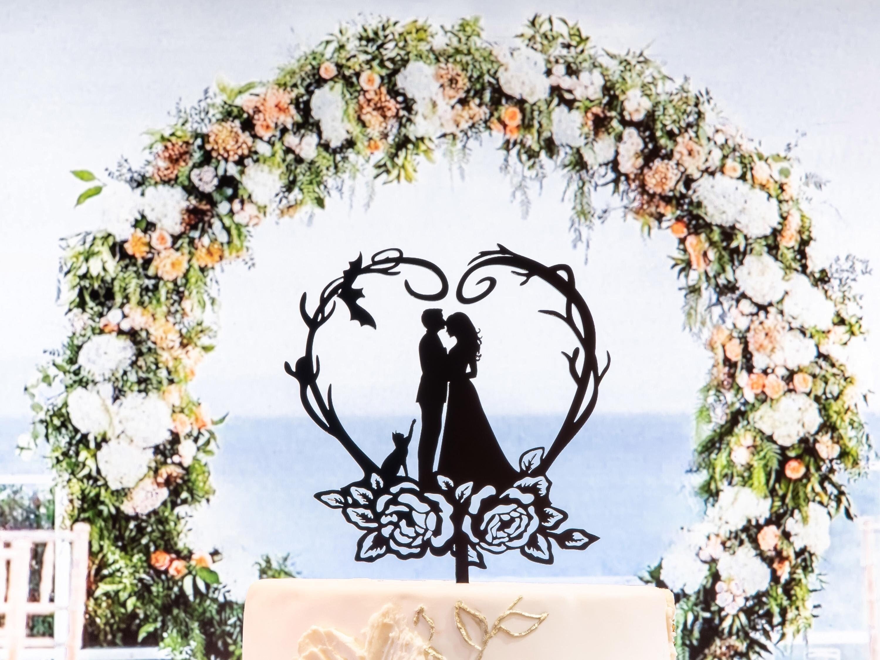 Halloween Wedding Cake Topper, Wedding Cake Topper, Personalized Cake Topper, Funny Cake Topper, Mr And Mrs, Halloween cake topper 028