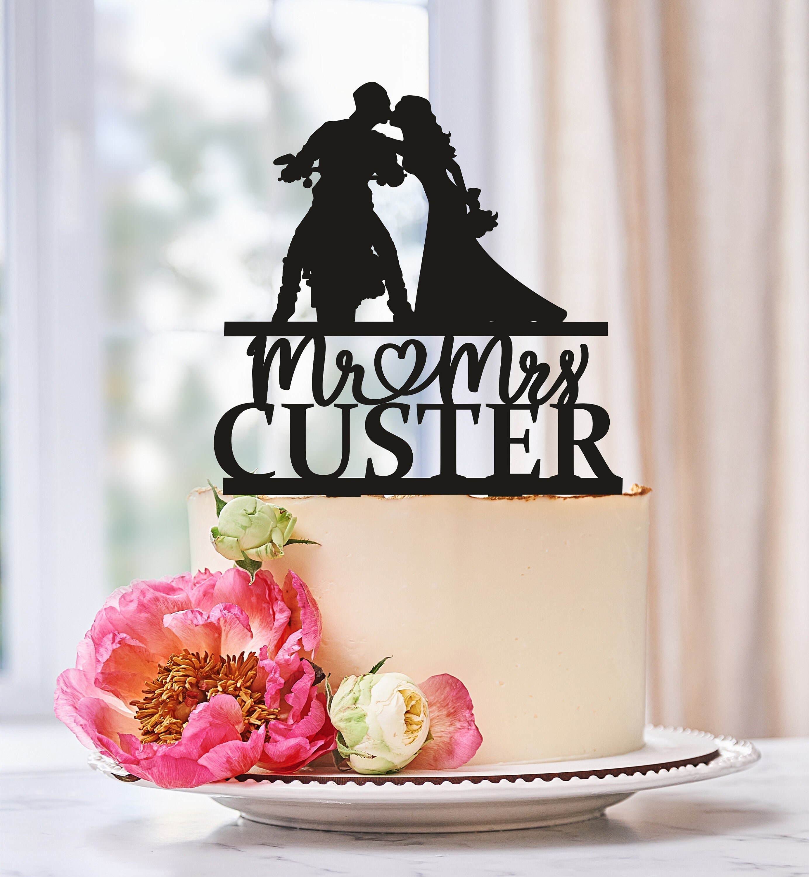 Motorcycle Couple Cake Topper, Motorcycle Couple Topper, Sportbike Wedding cake toppers, Bikers Cake Topper for wedding 0651