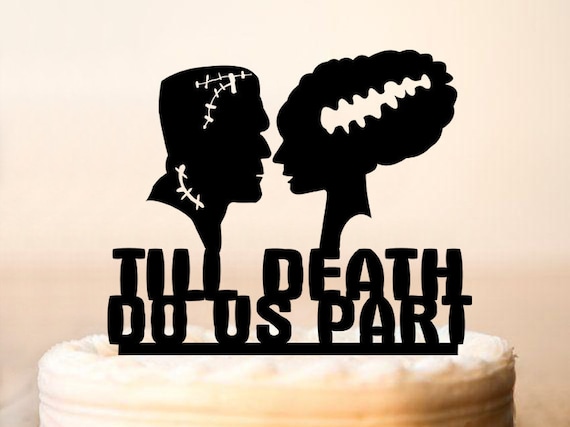 Frankenstein Bride Silhouette Wedding Cake Topperwedding Etsy