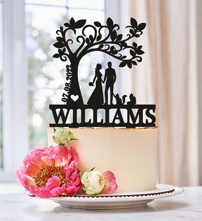 Tree Wedding Cake Topperrustic Wedding Cake Topperweddig Etsy