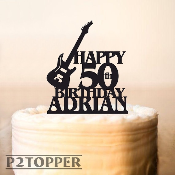 Happy 18th Birthday Guitar Music Notes  Cake topper Acrylic or Wood