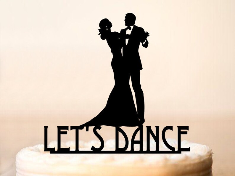 29 Dance cake topper,Wedding Silhouette Cake Topper,Bride and Groom Dancing Cake Topper,Funny Dancing Cake Topper,Silhouette Dancing Topper