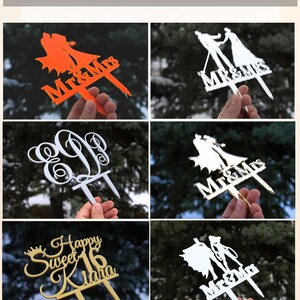 Golfing cake topper,Golfing silhouettes cake topper,80th Happy Birthday Cake Topper,golfer Birthday Cake Topper,golfer party Topper (0103) image 9