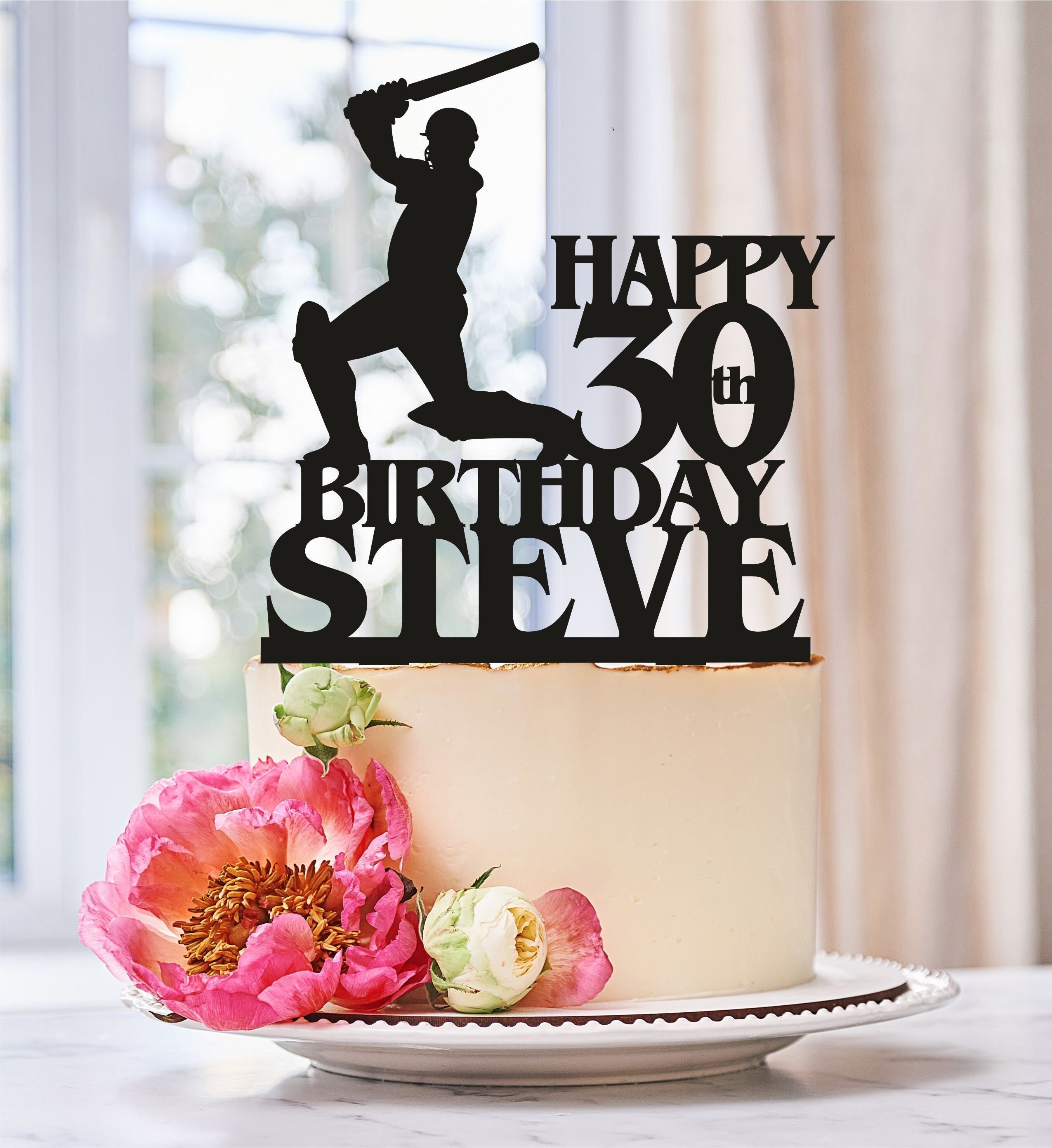 Cricket Birthday cake topper, Cricket party decor, Custom birthday cake topper, Birthday cake topper, Cricket Player cake topper  0443