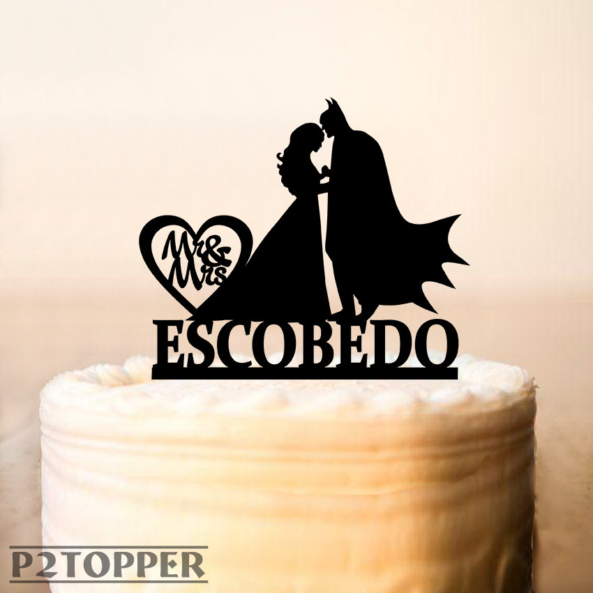 Batman Cake TopperWedding cake topperBatman and Bride Cake Etsy