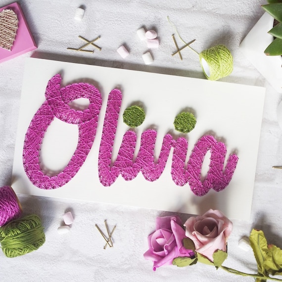 Olivia Unique Gift Idea Custom Name Sign String Art Nursery Decor