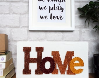 HOME Sign String Art Unique Handmade Gift Idea Home Decor Wall Art Wall Hanging New Home decoration gift for her / for him by DeeisforDaisy