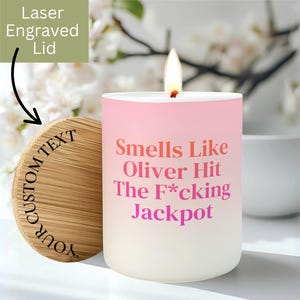 Personalized Engagement Candle, Funny Engagement Gifts, Bride to Be Bridal Shower Gift, Engagement Party, Future Mrs, Hit The Jackpot EC1