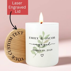 Personalized Engagement Candle, Custom Engaged Gift, Bride to Be Bridal Shower Gift, Engagement Party, Custom Couple Gift, Future Mrs EC20