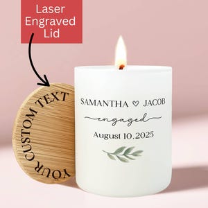 Custom Engagement Candle, Personaloized Engaged Gift, Bride to Be Bridal Shower Gift, Engagement Party, Custom Couple Gift, Future Mrs EC21