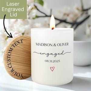 Personalized Engagement Candle, Custom Engaged Gift, Bride to Be Bridal Shower Gift, Engagement Party, Custom Couple Gift, Future Mrs EC7