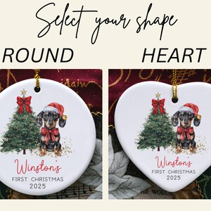 Personalized Dachshund Ornament, Daschund Christmas Ornament, Puppy Dog First Christmas, New Puppy Owner Gift For Doxie Mom Keepsake immagine 4