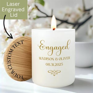 Personalized Engagement Candle, Custom Enagaged Gift, Bride to Be Bridal Shower Gift, Engagement Party, Custom Couple Gift, Future Mrs EC8