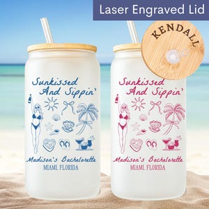 Personalized Last Toast On The Coast Bachelorette Glass Tumbler,Beach Bachelorette Party Favors Gifts,Coastal Bachelorette Iced Coffee Cup 8