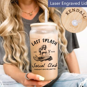 Personalized Last Toast On The Coast Bachelorette Glass Tumbler,Beach Bachelorette Party Favors Gifts,Coastal Bachelorette Iced Coffee Cup 9