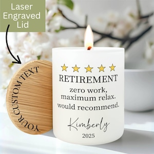 Funny Retirement Candle, Custom Happy Retirement Gift For Her, Gift for Retiring Coworker Personalized Soy Wax Candle for Boss Teacher R2