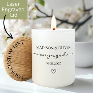 Personalized Engagement Candle, Custom Engaged Gift, Bride to Be Bridal Shower Gift, Engagement Party, Custom Couple Gift, Future Mrs EC5