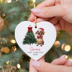 Personalized Dachshund Ornament, Daschund Christmas Ornament, Puppy Dog First Christmas, New Puppy Owner Gift For Doxie Mom Keepsake immagine 10